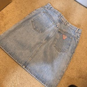 High waisted denim skirt